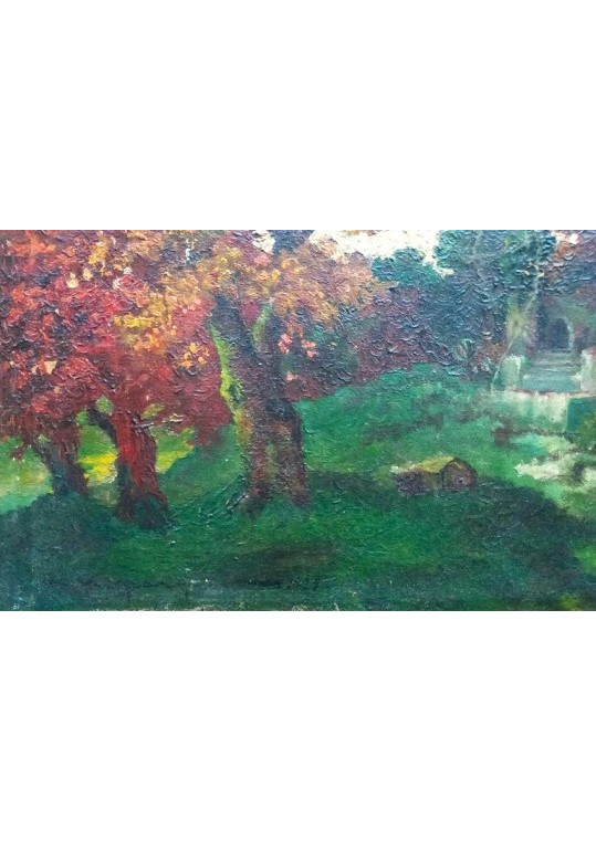 Marin H. Georgescu (Romanian, 1886-1932) - "Toamna în parc" 